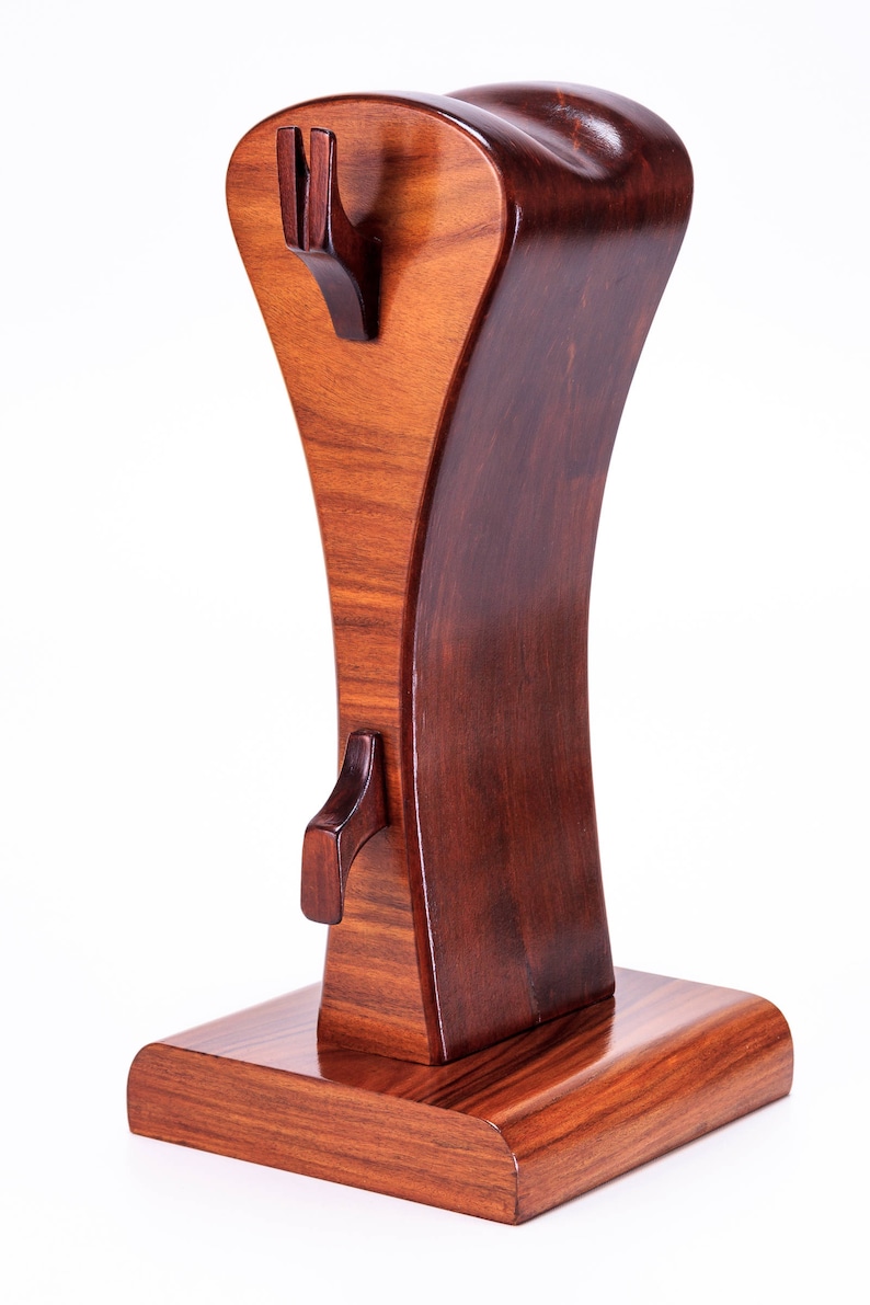 Headphone Stand IT 4, storage of headphones, rosewood, for music lovers, gift for players, electronics and accessories image 3