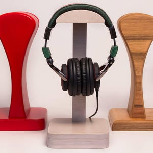 Headphone Stand IT 4, storage of headphones, rosewood, for music lovers, gift for players, electronics and accessories image 5