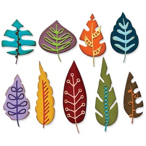 Artsy Leaves by Tim Holtz #666380 - New! Sizzix Thinlits - 18 Dies