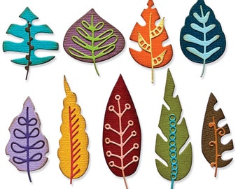 Artsy Leaves by Tim Holtz #666380 - New! Sizzix Thinlits - 18 Dies