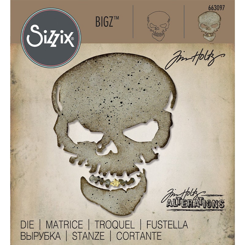 ももち。　Sizzix Tim Holtz Skull 660965 Craft Skelly the Skull with Sizzix Thinlits Colorize™ Dies