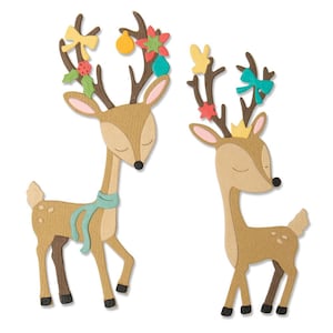 Christmas Deer by Jen Long #664448 - New! Sizzix Thinlits - 10 Dies