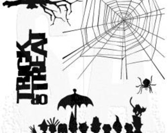 Recortes de Halloween #CMS139 ¡NUEVO! Sellos de goma adhesivos de la colección Tim Holtz de Stampers Anonymous