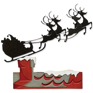 Reindeer Sleigh by Tim Holtz #666337 - New! Sizzix Thinlits - 8 Dies