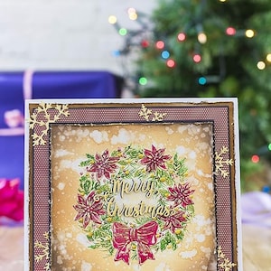 Carpeta de relieve 3D con corona de flores de Pascua (¡novedad!) Gemini de Crafter's Companison n.° GEM-EF6-3D-PW