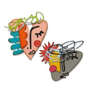 Caras abstractas por Tim Holtz #665845 - ¡Nuevo! Sizzix Thinlits - Juego de 19 matrices
