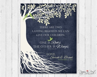 Personalized Wedding Tree Print: Parent Thank You Gift