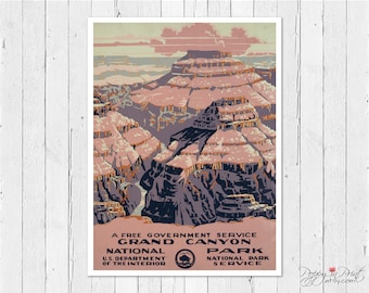Grand Canyon WPA Poster: Vintage National Park Art (Digital File or Print)