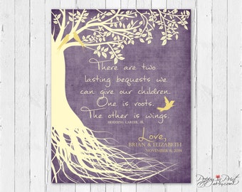 Personalized Parent Wedding Tree Print: Custom Thank You Gift
