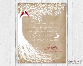 Personalized Wedding Tree Print: Parent Thank You Gift