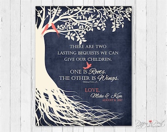 Personalized Parent Tree Wedding Print: Mother of Bride Gift