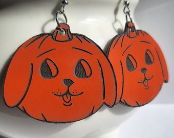 Puppy-kin Vintage Style Dog Pumpkin Earrings