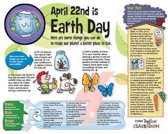 Earth Day infotoon classroom poster .pdf file