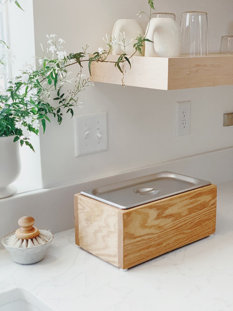 Wood Countertop Compost Bin Etsy