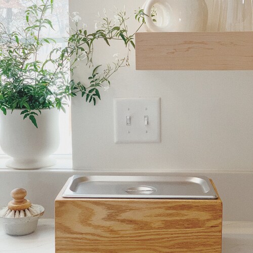 Wood Countertop Compost Bin Etsy