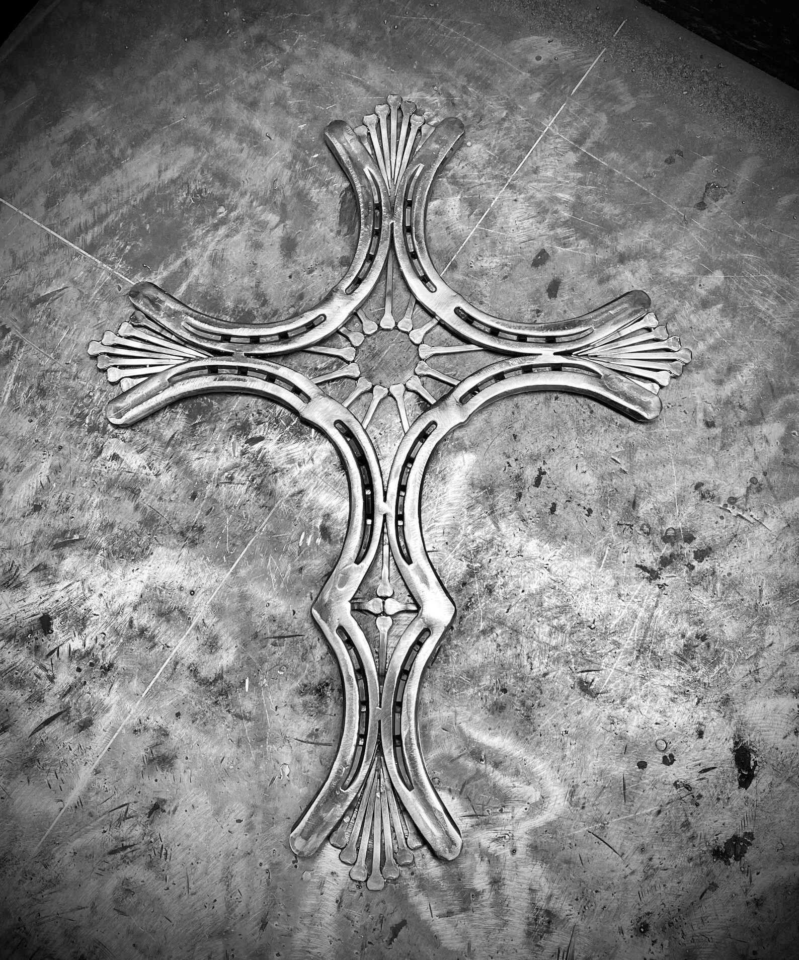 Horseshoe Nail Cross Etsy
