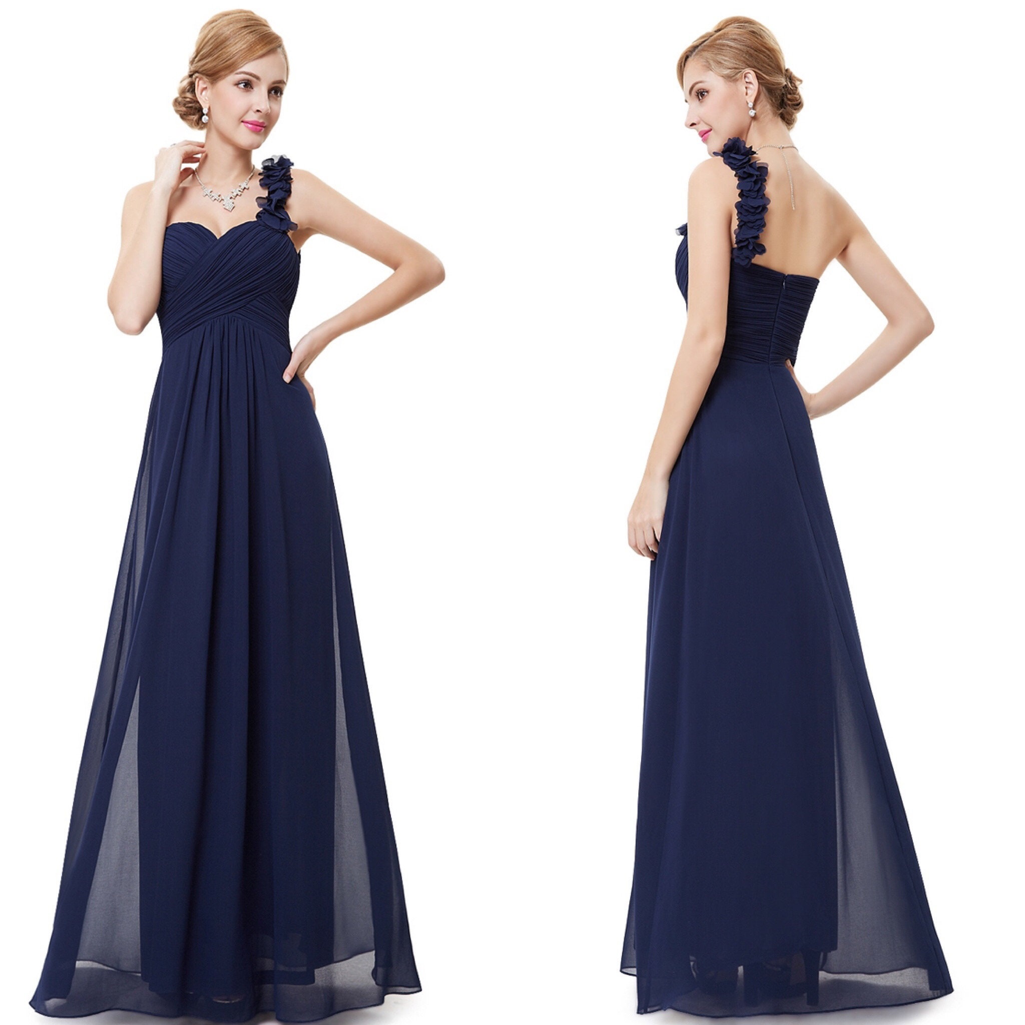 New Lovely Navy Blue Formal Dress Bridesmaid Dress Party Dress Etsy