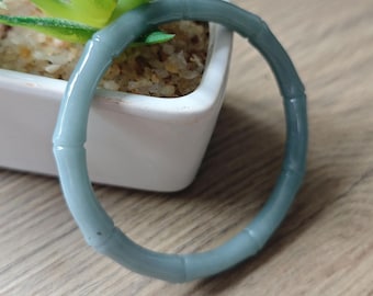 Jadeite bangle certified blue bamboo natural grade A Burmese  imperial no treatment