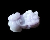 Jadeite pendant PiXiu Certified grade A lavender and necklace 貔貅 good Feng Shui lucky money god