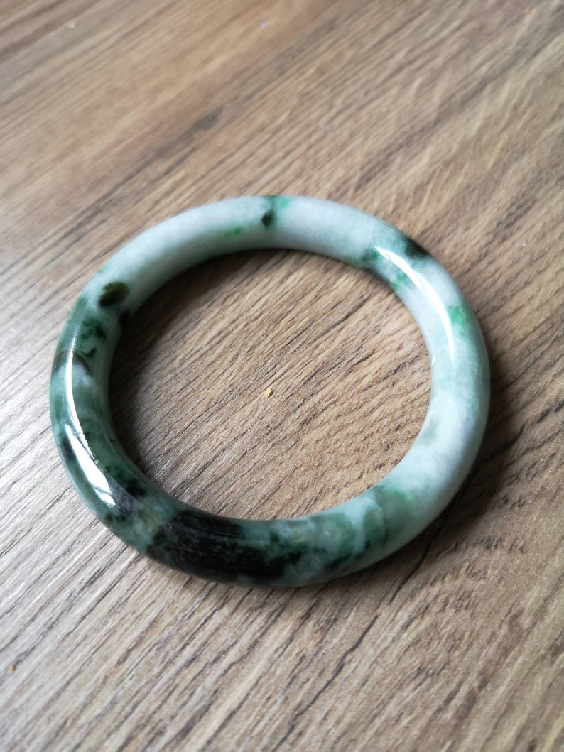 certified imperial green black and clear grade A lovely Burmese natural Jadeite bangle