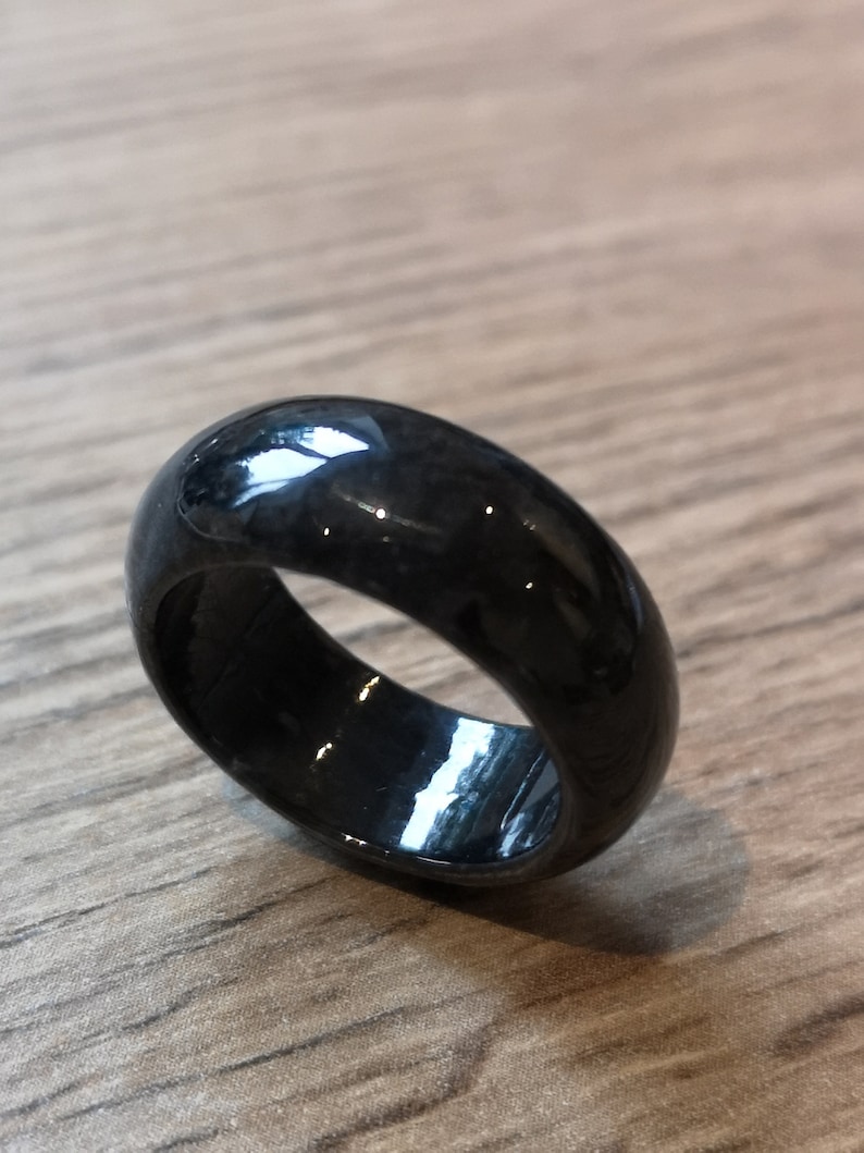 Black Jadeite ring certified natural grade A certified Burmese ring band natural imperial no treatment certificate \u58a8\u7fe0