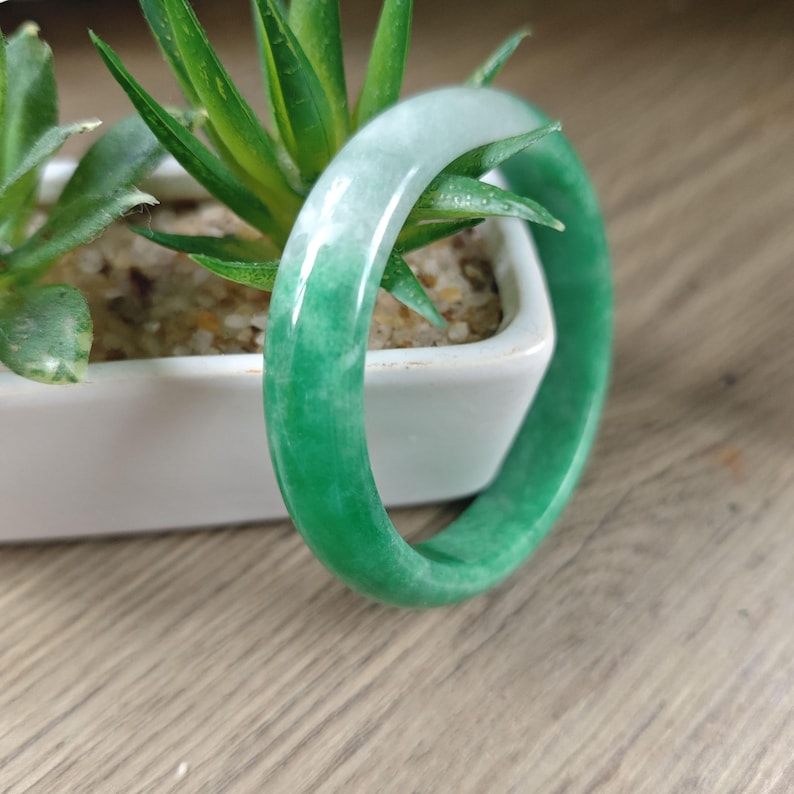 Jadeite bangle certified grade A Imperial green jade icy Burmese round D cut "翡翠" image 7