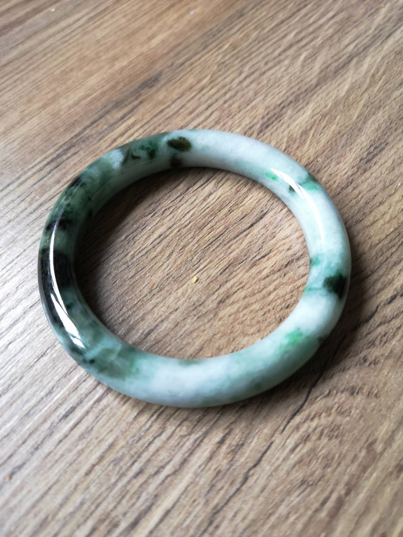 certified imperial green black and clear grade A lovely Burmese natural Jadeite bangle