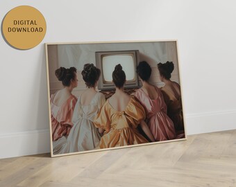 Bachelor Viewing Party - A Modern Renaissance Painting of Bachelor Premier Night - Funny Oil Painting - Digital File