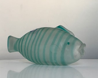 Gino Cenedese Scavo glass fish with labels