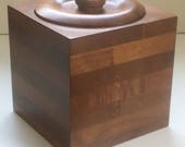 Vintage ice bucket in black walnut