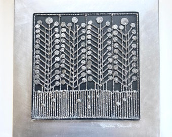 Rauha Ekhard metal Secessionist style relief panel