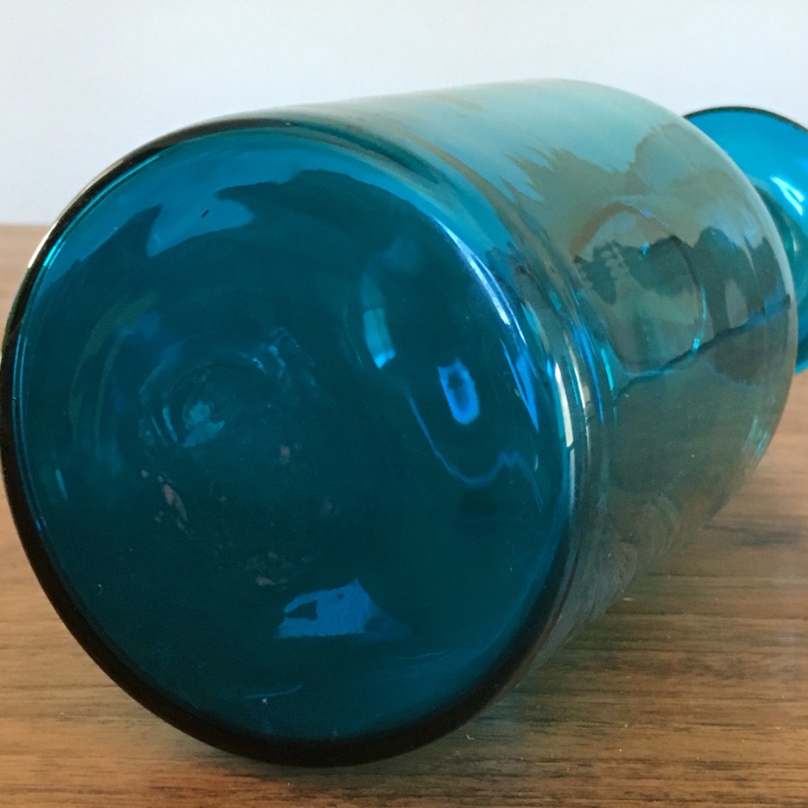 Holmegaard Handblown Gull Vase in Teal Glass by Arne Bang Etsy