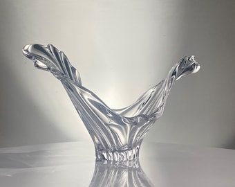 Massive Cofrac Art Verrier crystal console bowl