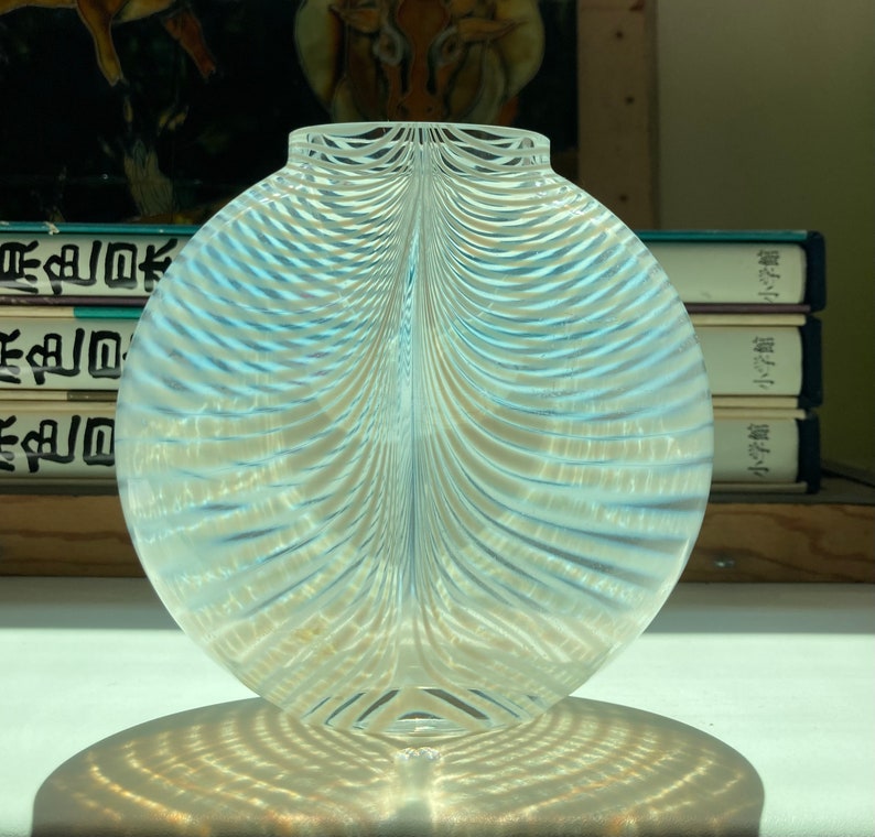 Pulled feather glass vase image 6