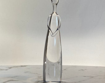 woman figural abstract sculpture in clear lead glass by Royal Krona