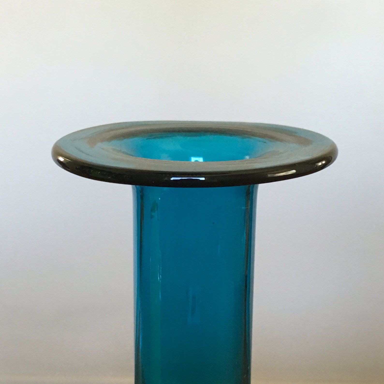 Holmegaard Handblown Gull Vase in Teal Glass by Arne Bang Etsy