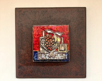 Studio Del Campo enamel still life wall hanging