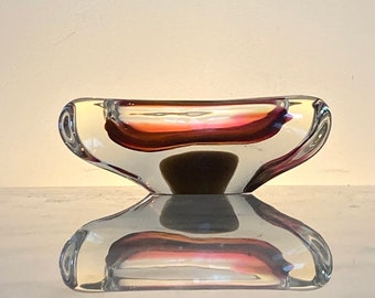 4-color Sommerso Art glass ashtray by Josef Rozinek