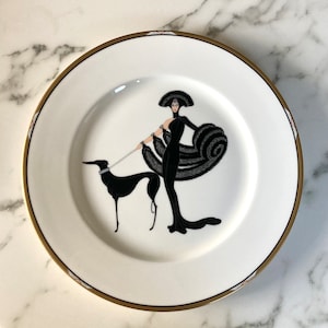 Erte Plate Symphony in Black - Etsy