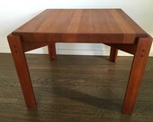 Danish modern teak reversible side table by Yngve Ekstrom