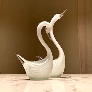 Pair of Murano glass swans