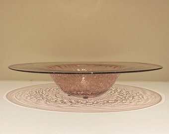 Blenko #878 bowl in rose crackle glass