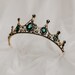 Cindy's Tiara in Green and Black - Baroque, Vintage, Classic Style Set In Gold Color Metal 