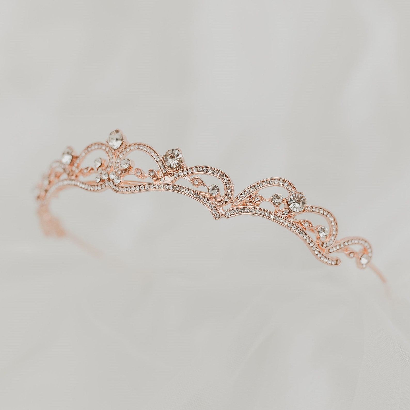 Elyse's Tiara in Rose Gold Pink Color Metal Petite - Etsy