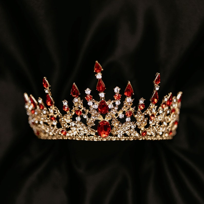 Helena's Tiara Red Faux Ruby Faux Diamond Clear - Etsy