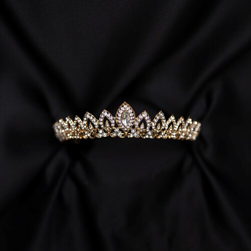 Adjustable One Of A Kind Simple Gold Premium Crystal Tiara Amber Ann Designs | Accessories | Adjustable One Of A Kind  main image 4