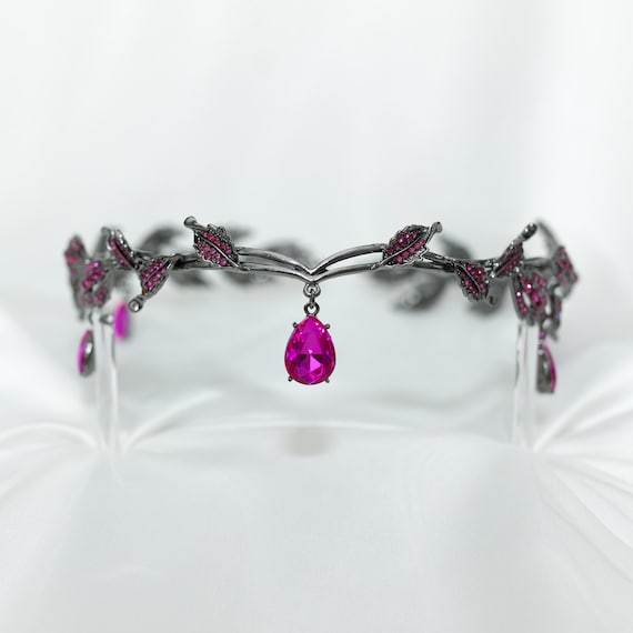 Vintage Crystal, Silver Metal Headband Vintage Early 2000s Silver Crystal & Faux Pearl Beaded  main image 3