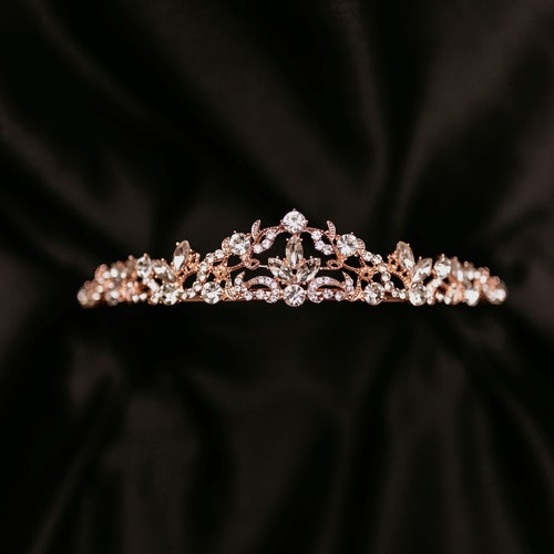 NWOT 40th Rosegold Tiara w/Rhinestones Rose Gold Color Crystal Tiaras And Crowns Rhinestone Prom  main image 3