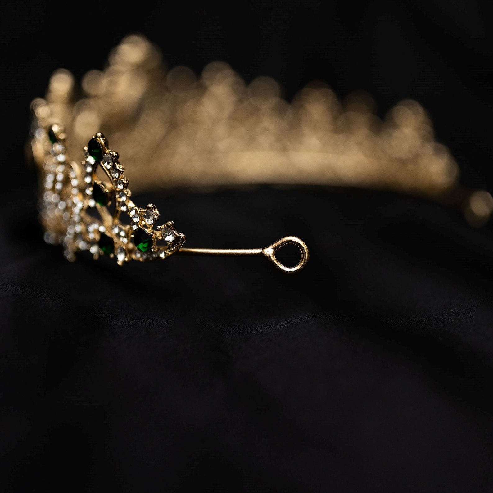 Brianna's Tiara in Green Faux Emerald & Gold Color Metal Etsy