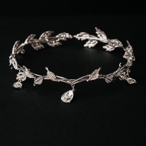 Octavia’s Crystal Drop Head Band in Silver